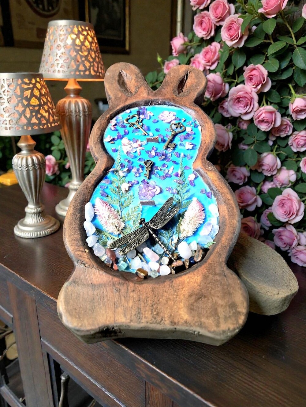 Hand Crafted , Wicked Worthy Wax, Bunny Hop wooden bowl candle - Picture 4 of 4